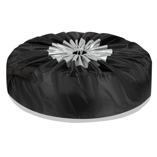 Car SUV Tire Cover Bag Weather Resistant Slip On Style Black Silver 4PCS - Picture 3 of 11
