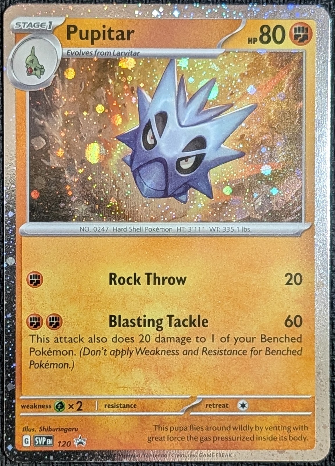 Pupitar SVP 120 Scarlet Violet Black Star Promo Cosmos Holo Pokemon Card NM