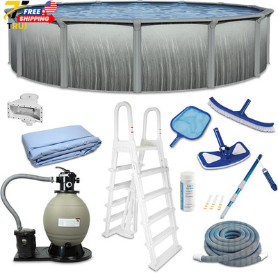 Blue Wave Martinique 21-ft Round 52-in Deep Hard Sided Above Ground Pool Kit NEW