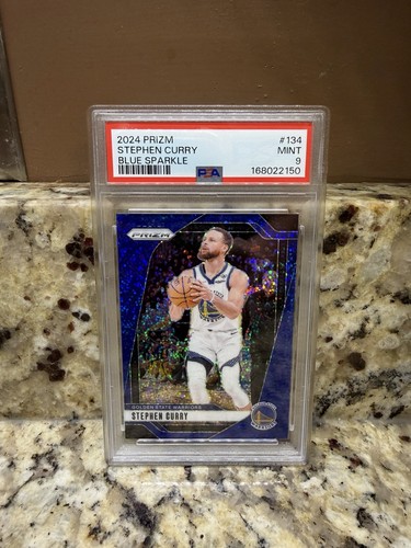 2024 Panini Prizm Stephen Curry Blue Sparkle /144 PSA 9