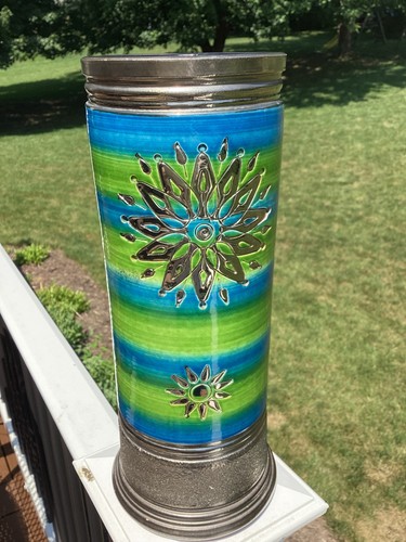 Vintage Aldo Londi Bitossi Rosenthal Netter blue, green, silver Atomic Starburst - Picture 3 of 9