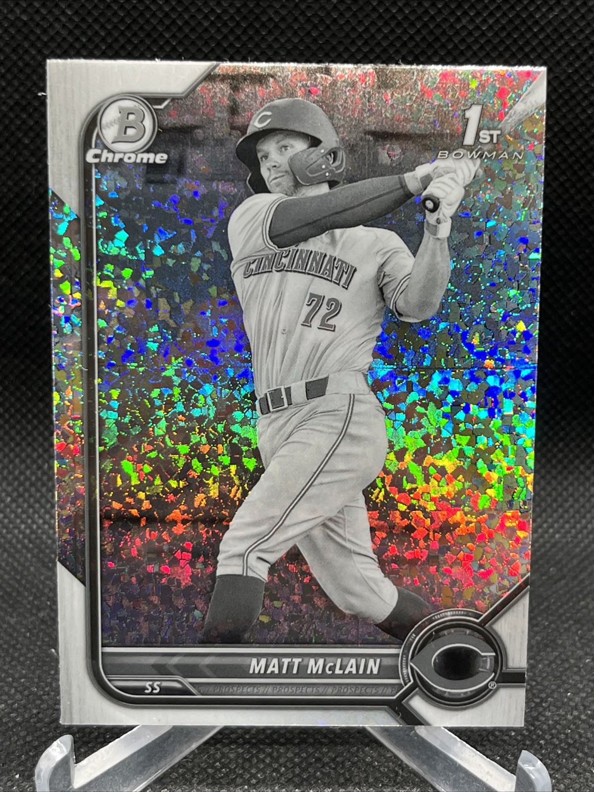 2022 Bowman Chrome 1st Bowman Black and White Mini-Diamond #BCP-245 Matt McLain