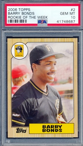 2006 Topps 1987 Rookie of the Week #2 Barry Bonds Baseball Card Graded PSA 10 