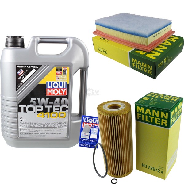 Inspektionspaket 5L Liqui Moly Top Tec 4100 5W-40 FüR VW Sharan 1.9 TDI Ford-image