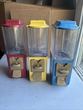 Lot of 3 Vintage Vendall Versavend Vending Machine Candy Gumball No Keys