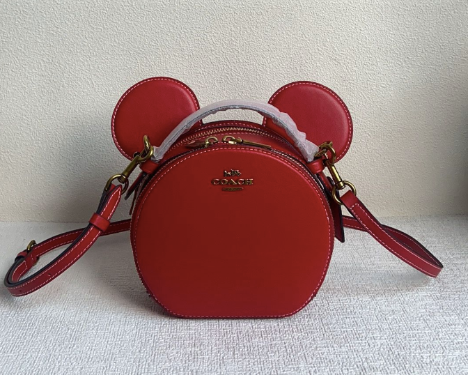 COACH Disney X Coach Mickey Mouse Ear Bag Crossbody Red COACH Disney X Coach Mickey Mouse Ear Bag Crossbody Red