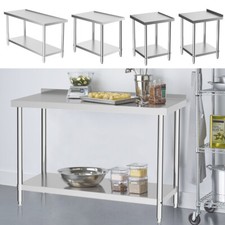 Kitchen Top Dining Catering Table Stainless Steel Prep Work Bench Commercial Use