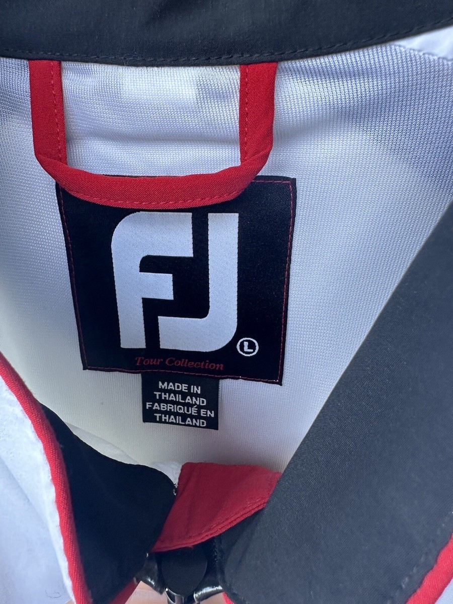 Veste FootJoy Homme Blanche/rouge - Collection Titleist, Poches Zippées, Taille L