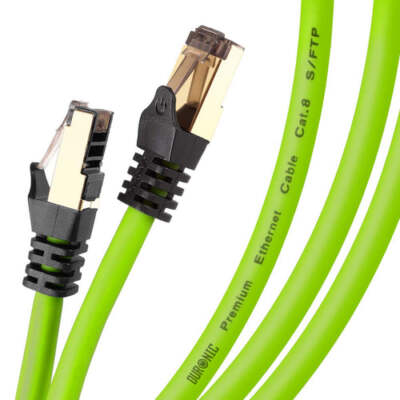 Duronic CAT8 GN 2 m Ethernet Kabel Netzwerk RJ45 Gigabit LAN 40 Gbps