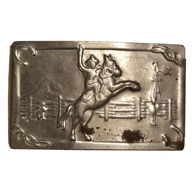 Vintage Western Belt Buckle Cowboy Horse Ranch Rodeo Rodeocore