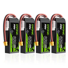4X Ovonic 7.4V 100C 450mAh 2S Lipo Battery XT30 For 3'' FPV Quad 3D Plane