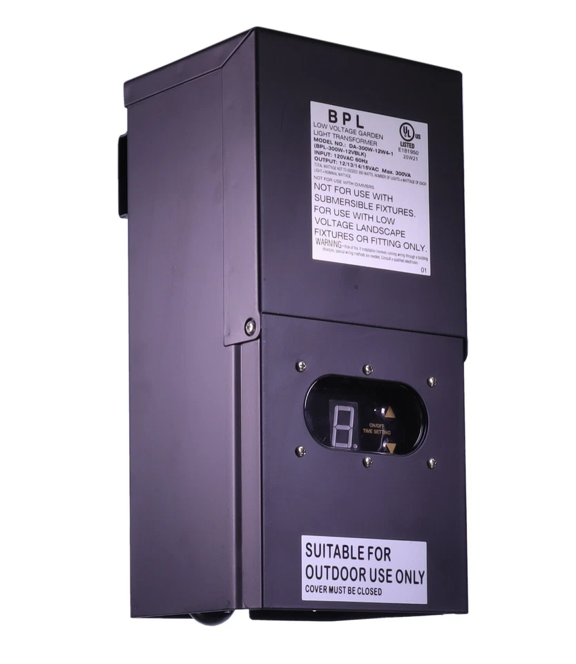 300W Multi-Tap 12-15V Low Voltage Lighting Transformer Landscape Light Metal  - Image 3 of 4