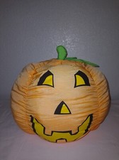 Vintage Chrisha Playful Plush 1988 Pumpkin Jack o Lantern Halloween Pillow Decor