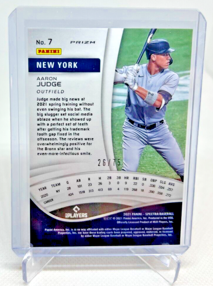 2021 Panini Spectra AARON JUDGE Silver Prizm 26/75 #7 Yankees | eBay