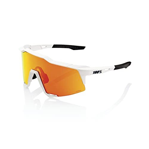 100% Speedcraft Glasses - Soft Tact Off White / HiPER Red Multila Clothing NUOVO