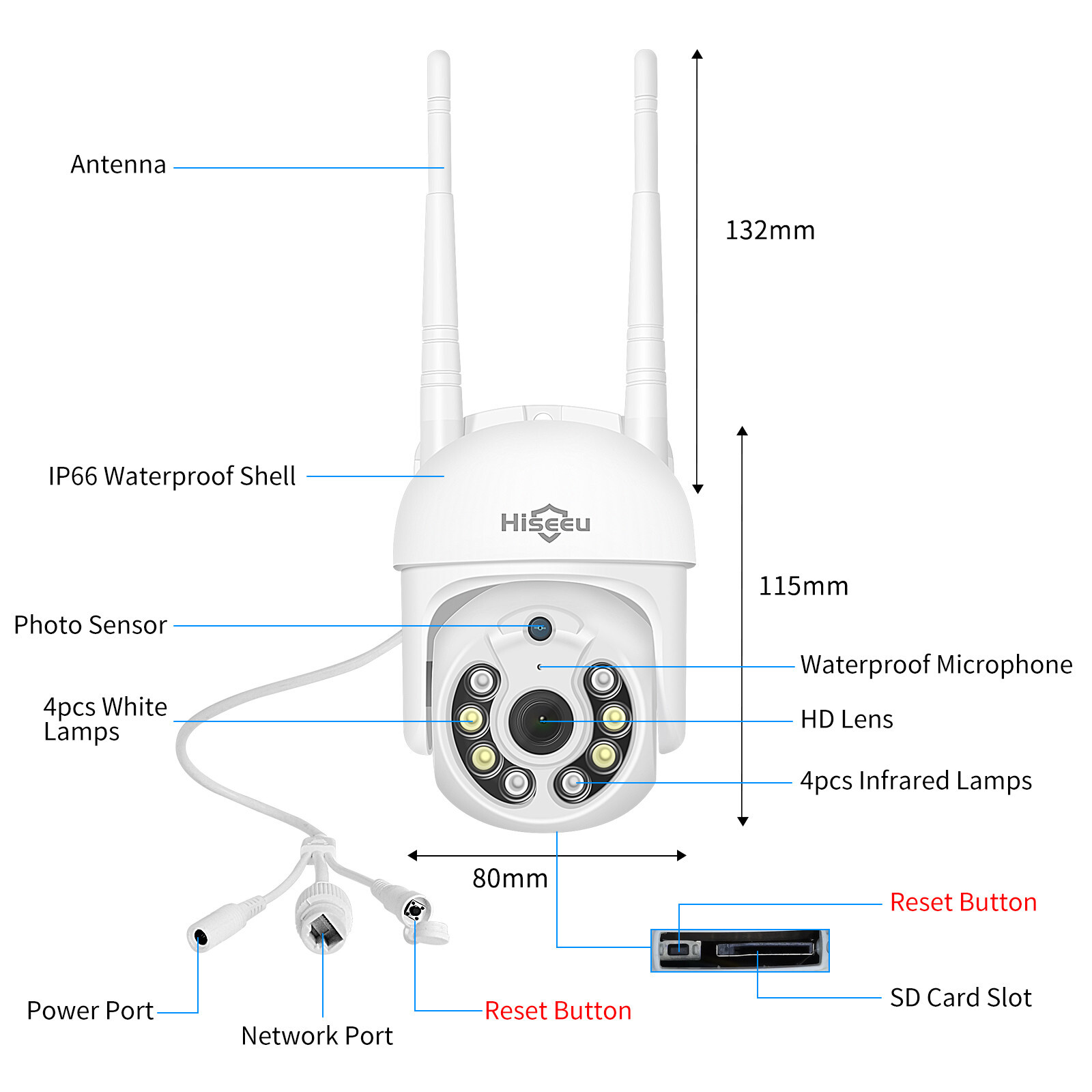Hiseeu 10CH 5MP Wifi NVR Wireless Security Camera System CCTV Outdoor IP Camera