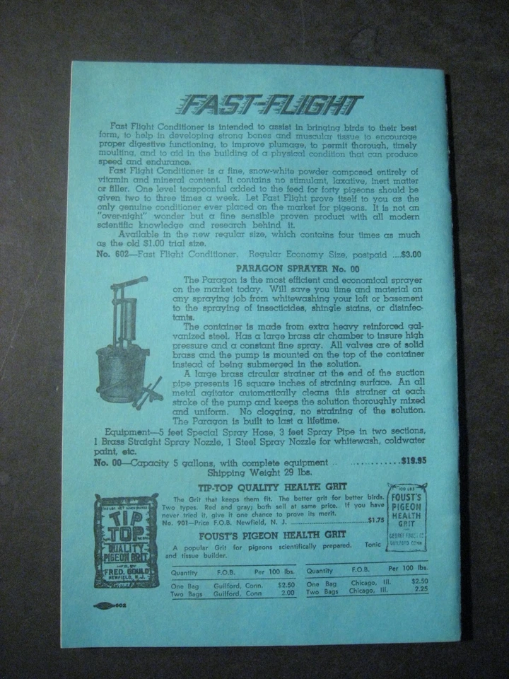 CHAS. SIEGEL &amp; SON America's Largest Line of Pigeon Supplies  Catalog D 1940s | eBay