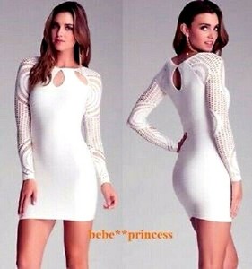 white lace top long sleeve bodycon dress