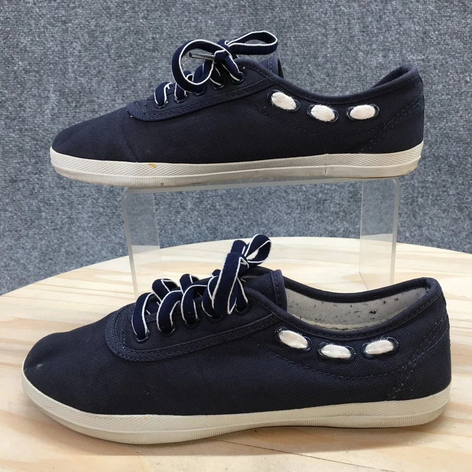 Zapatilla deportiva Cabin Creek para mujer 7M azul punta redonda con cordones informal cómoda lona Foto 2 de 4