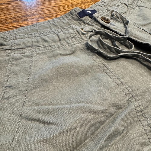 Gap Damen Leinen Shorts Größe 2 Grün GUC Kordelzug Sommer Bootfahren - Bild 3 von 8