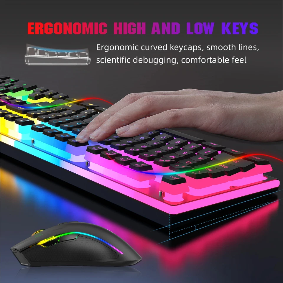 104 Keys 2.4G Wireless Pc Keyboard Mechanical Feeling Keyboard and Mouse Combos - Image 4 of 4