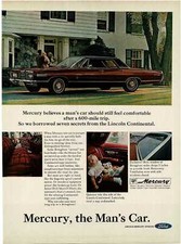 1967 Mercury Park Lane Brougham Burgundy 4-door Hardtop Vintage Print Ad