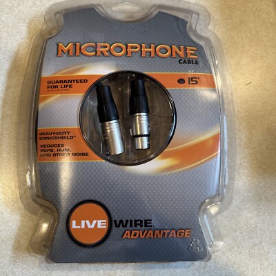 Live Wire Advantage Microphone Cable 15ft Heavy-duty Sonic Shield EXM15