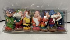 Vintage Disney Snow White  The Seven Dwarfs 5" Vinyl Bath Toy Figures Set of 7