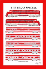 Missouri-Kansas-Texas TX Special 11"x17" Poster 12"x18" mat Andy Fletcher signed