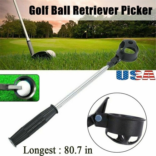 Stainless Telescopic Extendable Golf Ball Pick Up Retriever Grabbers Claw Sucker