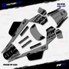 Black & Gray Slick Racing Graphics kit fits Yamaha PW50 PW 50 All Years