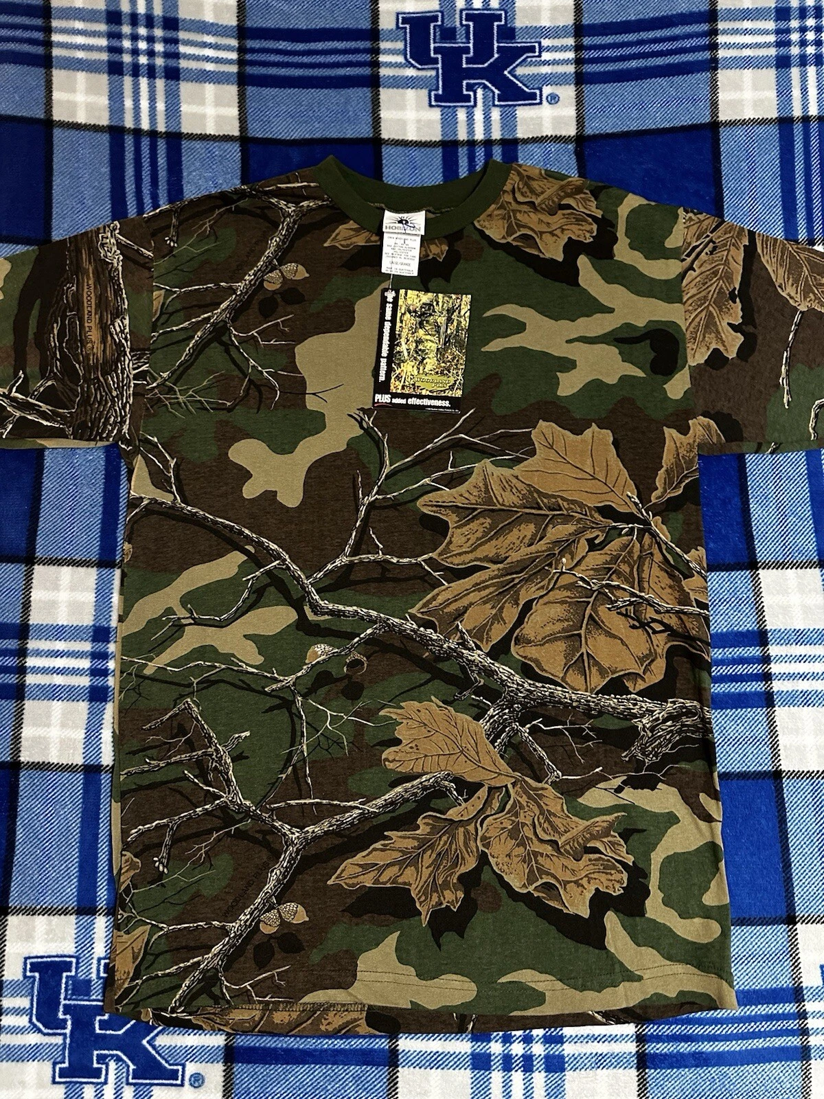 VTG Horizon Men’s Size L Large T Shirt Woodland Camo Hunting Camp Real Tree