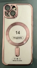 Magnetic Cell Phone Cover iPhone 14 Rosegold