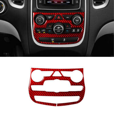 For Dodge Durango 2014-2020 Red Carbon Fiber Interior Climate Control Frame Trim