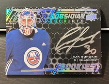2020-21 UD Black Obsidian Scripts Rookie Auto Ilya Sorokin