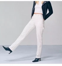 Abercrombie & Fitch AF 90s Straight Ultra High Rise Carpenter Jeans cream 30/10