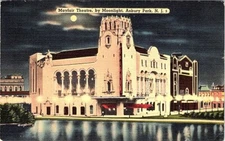 VINTAGE MAYFAIR THEATRE BY MOONLIGHT ASBURY PARK NEW JERSEY~LINEN POSTCARD KH