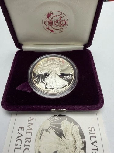 1986 1oz US American Silver Eagle $1 Dollar Proof Bullion Toning W/COA.