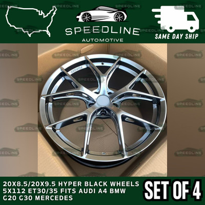 20X8.5/20X9.5 Hyper Black Wheels 5X112 ET30/35 Fits Audi A4 BMW G20 G30 Mercedes