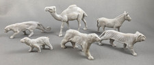 Marx Light Gray Plastic Circus Wild Animals Vintage 1950s 1960s Playset Lot of 6