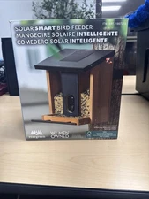 Evergreen Solar Smart Bird Feeder Cedar Wood 1080p HD Camera 1807218