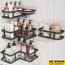 Rust Proof Corner Shower Caddy 4 Tier Space Saving Storage Organizer 40lbs New