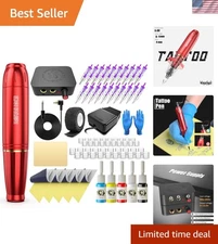 Kit Tattoo Gun Cartridge Machine Pen for Beginners Rotary Tattoo Machine Kit ...