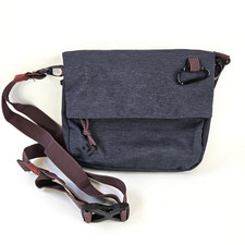 Outdoor Products Grey W/Maroon Strap Canvas Crossbody Bag Recycled Bottles
