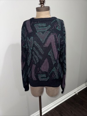 Vtg Chartwell Mens Pullover Sweater Geometric Patterned Acrylic Size M