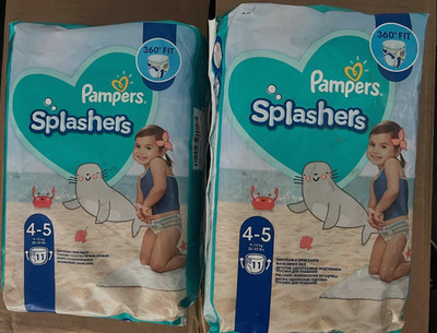 2er Pack x PAMPERS Splasher Einweg Schwimmwindeln 11 Stück pro Packung Größe 4-5