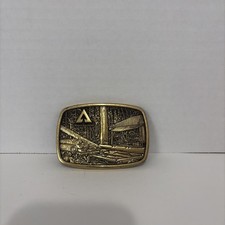 Vintage 80s Western Workwear BELT BUCKLE WEYERHAEUSER BTS Solid Brass