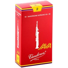 Vandoren Java Red Soprano Saxophone Reeds Strength 2, Box of 10