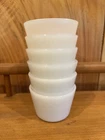 Glasbake Milk White Condiment Dishes Set Of 6. Vintage!  Custard Cups