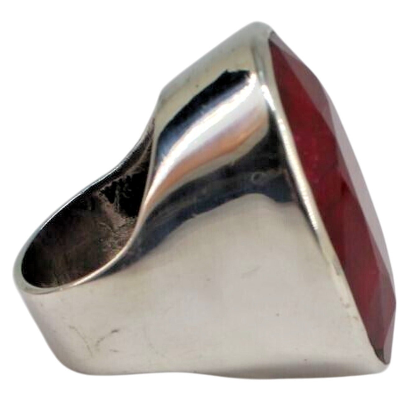 Chunky Red Ruby 925 Sterling Silver Ring • Brutal… - image 6